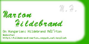 marton hildebrand business card